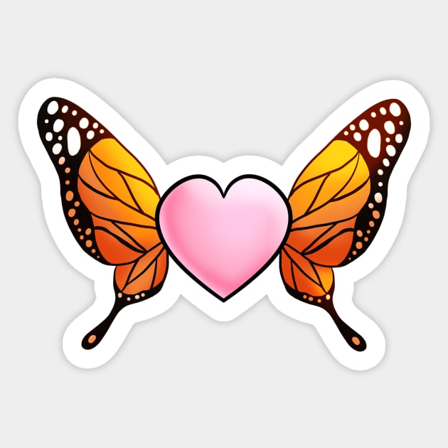 Butterfly Heart Sticker by Elora0321